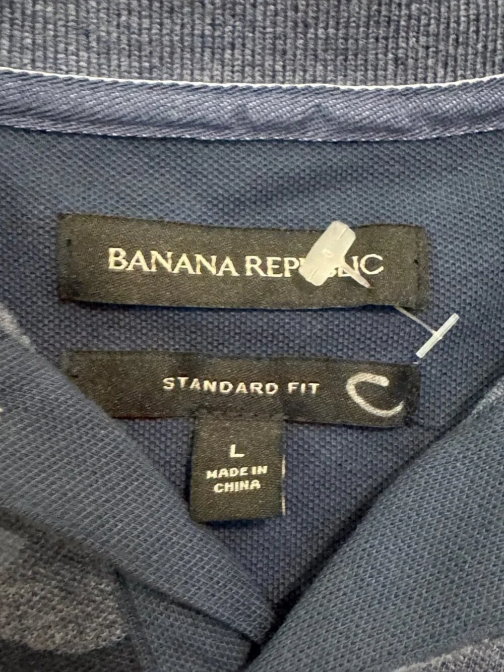 Banana Republic Mens Blue Camouflage Polo Shirt Standard Fit Size L